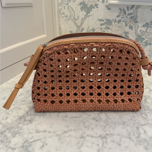 Loeffler Randall Mallory Woven Crossbody Desert Sand Leather Bag - Picture 3 of 6